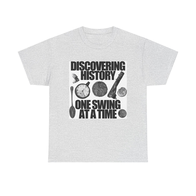 Monochrome Relic "Discovering History One Swing at a Time" design. Heavy weight cotton T-Shirt. FREE SHIPPING