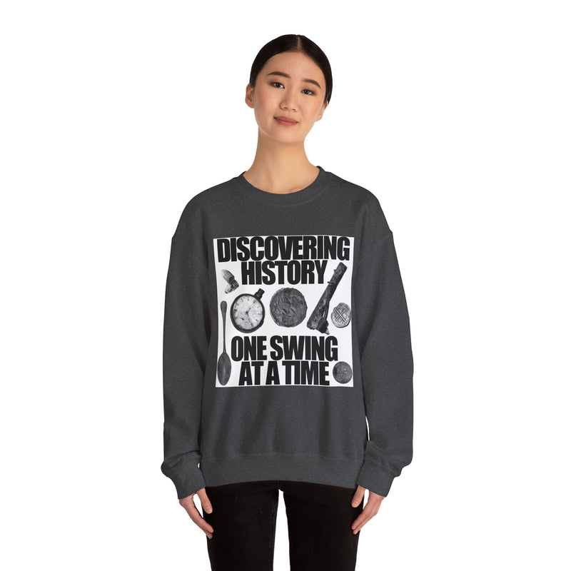 Relic Collection "Discovering History on Swing at a Time:, Heavy Blend Crewneck Sweatshirt - FREE SHIPPING