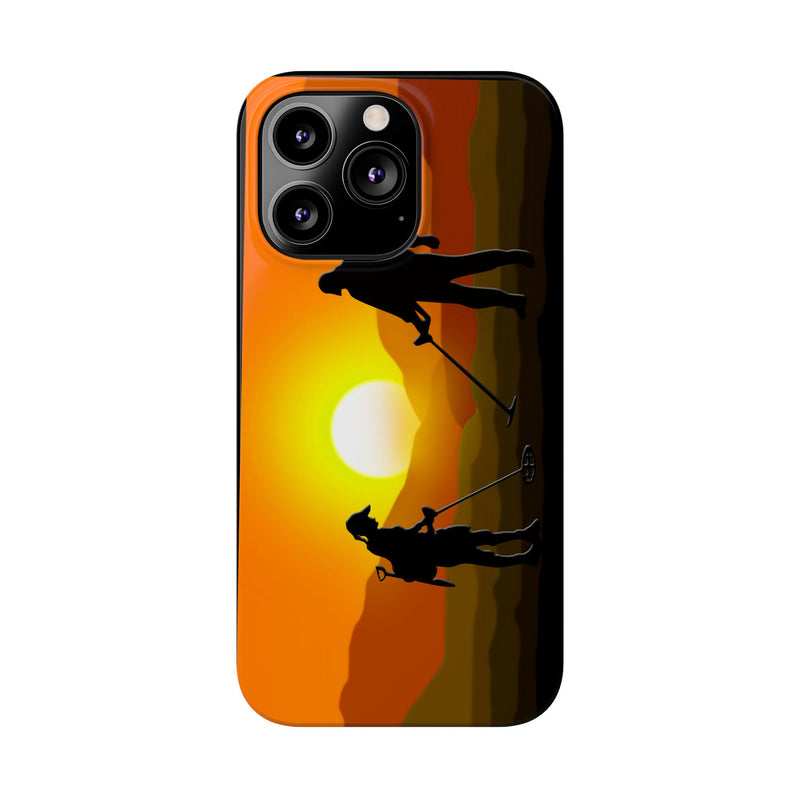 Slim iPhone Black Cases with SUNSET Detector Couple (iPhone 13-16 series) sku: 21