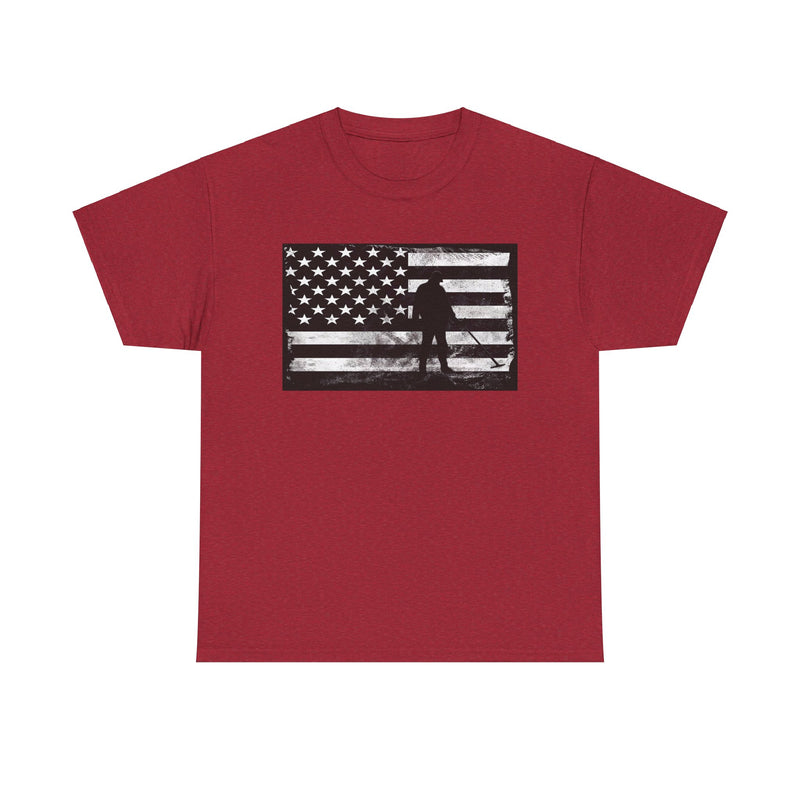 Graphic American Flag Detectorist Heavyweight T-Shirt. sku: 10