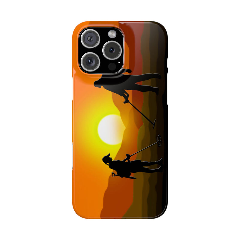 Slim iPhone Black Cases with SUNSET Detector Couple (iPhone 13-16 series) sku: 21