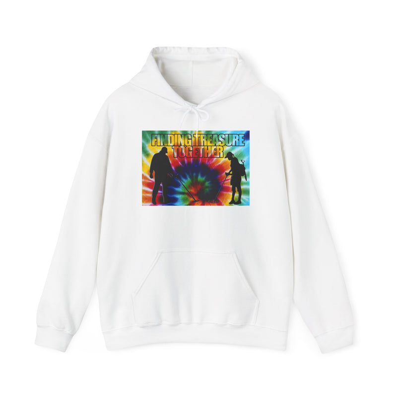 'Finding Treasure Together' Tie dye 2-Sided Metal Detecting Thick Weight Hoodie FREE SHIPPING