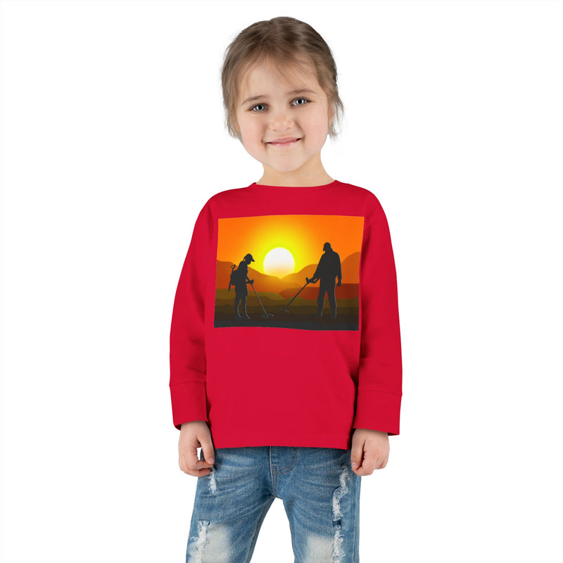 Toddler Long Sleeve Tee Sunset image with Detector Couple - sizes 2T - 5-6T  sku 125