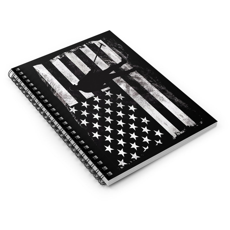 Spiral Notebook - Ruled, Metal Detecting Flag Graphic 118 pages 6" X 8" sku: 21.5