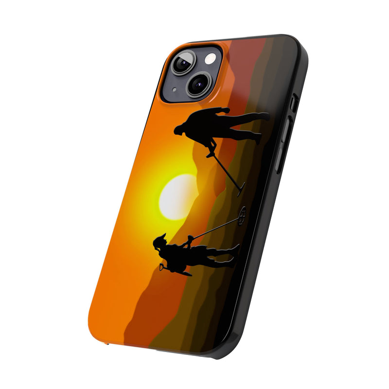 Slim iPhone Black Cases with SUNSET Detector Couple (iPhone 13-16 series) sku: 21