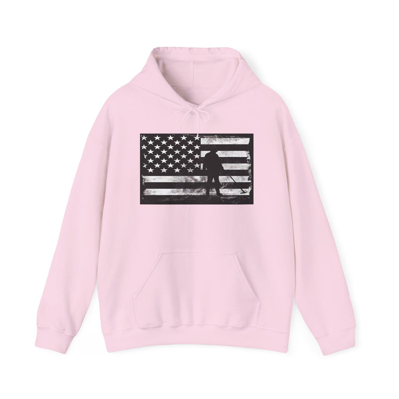 Graphic American Flag with Detectorist, 2-Sided. Thick Weight Hoodie sku: 14