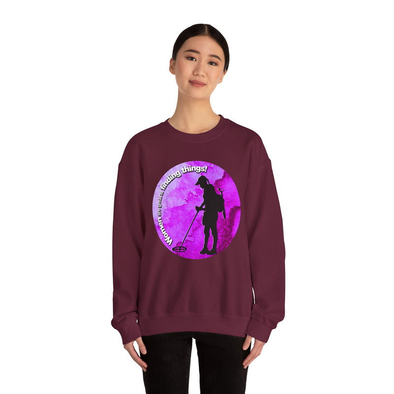 Woman's Heavy Blend Crewneck Sweatshirt "Woman are great at finding things" -  sku: 85