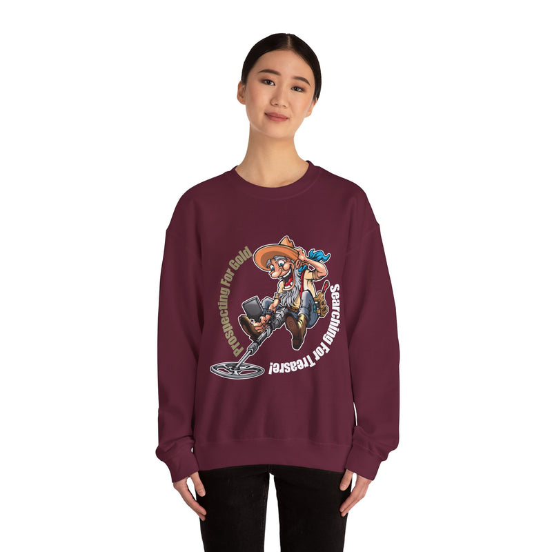 Heavy Blend Crewneck Sweatshirt - Prospector Graphic - "Prospecting for Gold Searching for Treasure" sku: 03