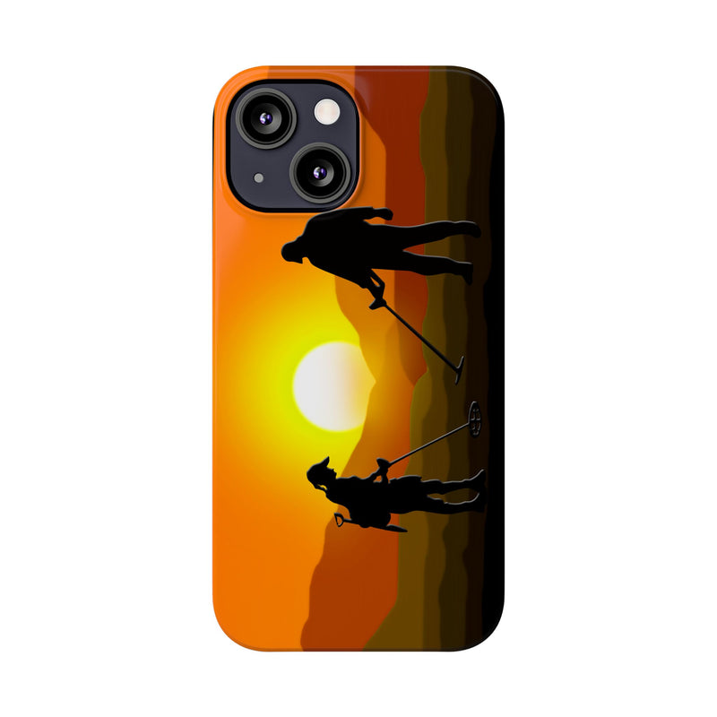 Slim iPhone Black Cases with SUNSET Detector Couple (iPhone 13-16 series) sku: 21