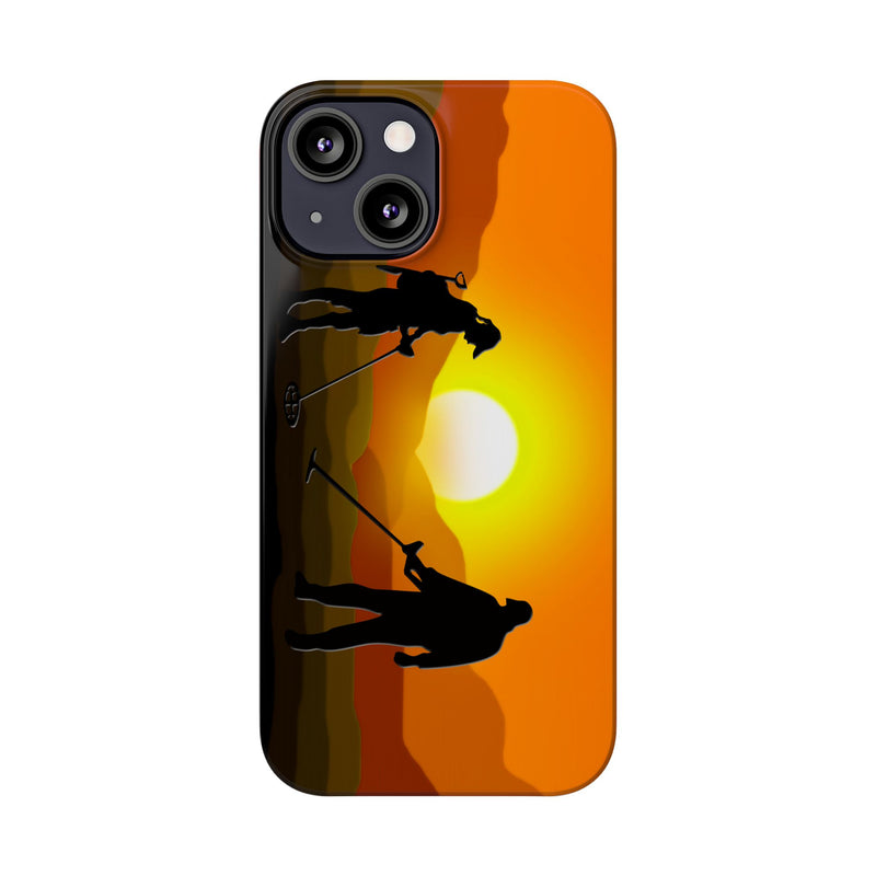 Slim iPhone Red Cases with SUNSET Detector Couple Graphic (iPhone 13-16 series) sku: 145