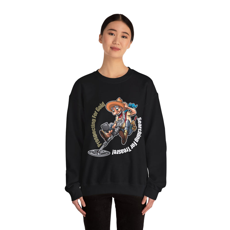 Heavy Blend Crewneck Sweatshirt - Prospector Graphic - "Prospecting for Gold Searching for Treasure" sku: 03