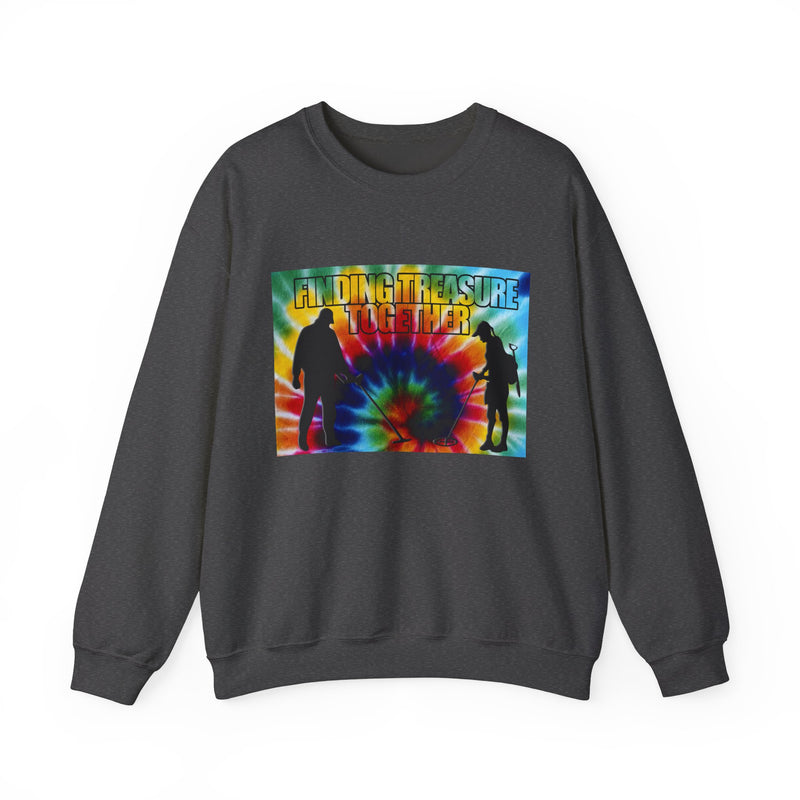 'Finding Treasure Together' Tie Dye, Heavy Blend Crewneck Sweatshirt - 1-sided print. S-XXXXX. sku 191