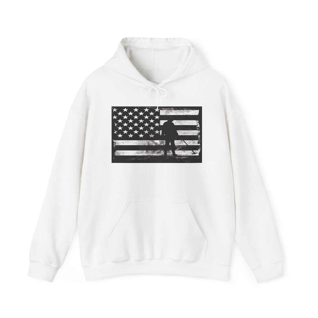 Graphic American Flag with Detectorist, 2-Sided. Thick Weight Hoodie sku: 14