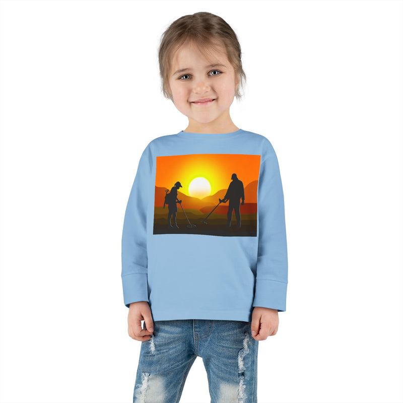 Toddler Long Sleeve Tee Sunset image with Detector Couple - sizes 2T - 5-6T  sku 125