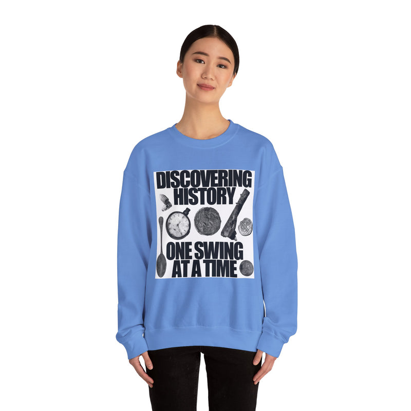 Relic Collection "Discovering History on Swing at a Time:, Heavy Blend Crewneck Sweatshirt - FREE SHIPPING