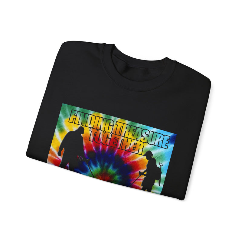 'Finding Treasure Together' Tie Dye, Heavy Blend Crewneck Sweatshirt - 1-sided print. S-XXXXX. sku 191