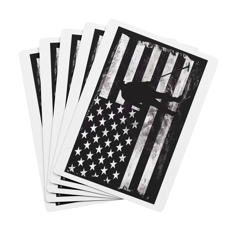 Graphic American Flag with Detectorist - Playing Cards sku20