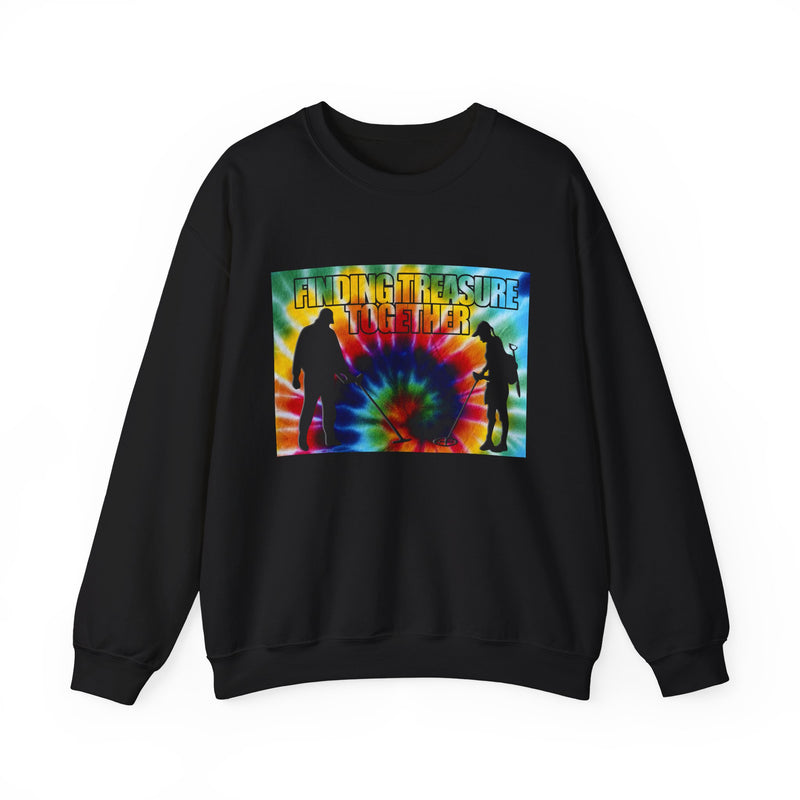 'Finding Treasure Together' Tie Dye, Heavy Blend Crewneck Sweatshirt - 1-sided print. S-XXXXX. sku 191