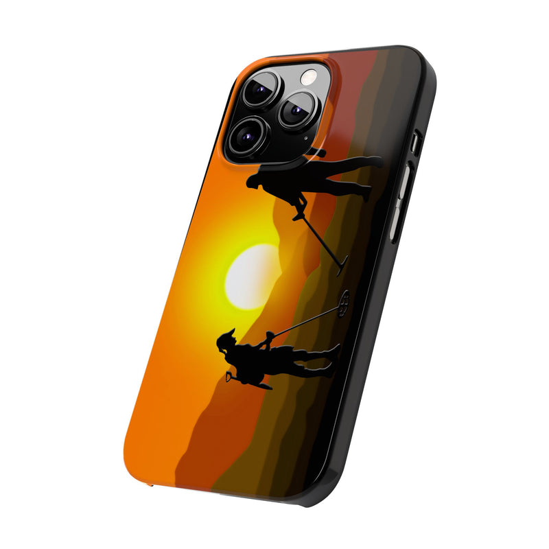 Slim iPhone Black Cases with SUNSET Detector Couple (iPhone 13-16 series) sku: 21