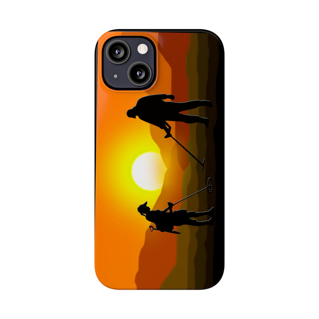 Slim iPhone Black Cases with SUNSET Detector Couple (iPhone 13-16 series) sku: 21