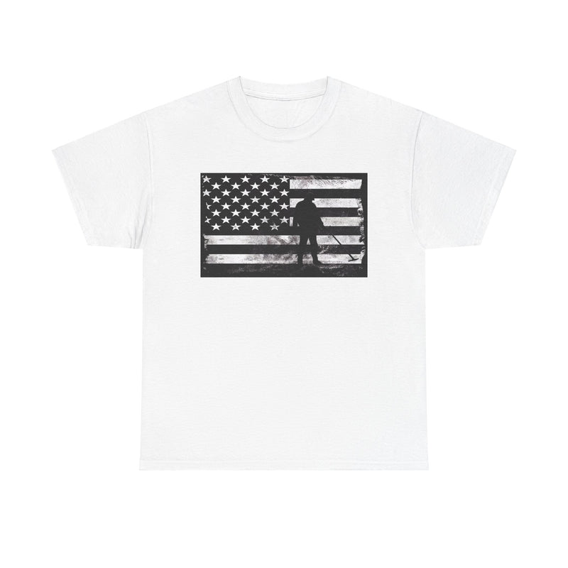 Graphic American Flag Detectorist Heavyweight T-Shirt. sku: 10