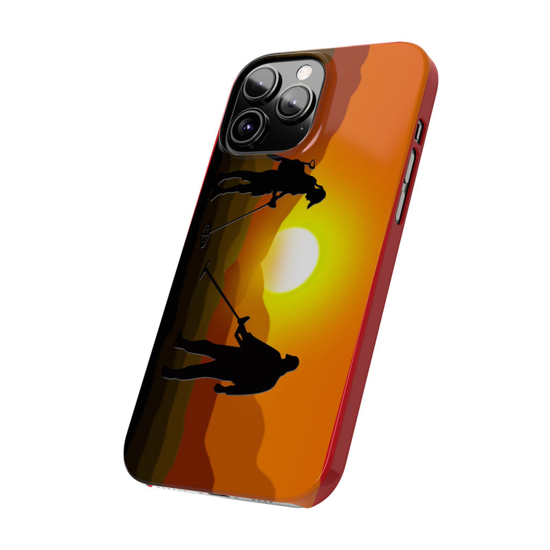 Slim iPhone Red Cases with SUNSET Detector Couple Graphic (iPhone 13-16 series) sku: 145