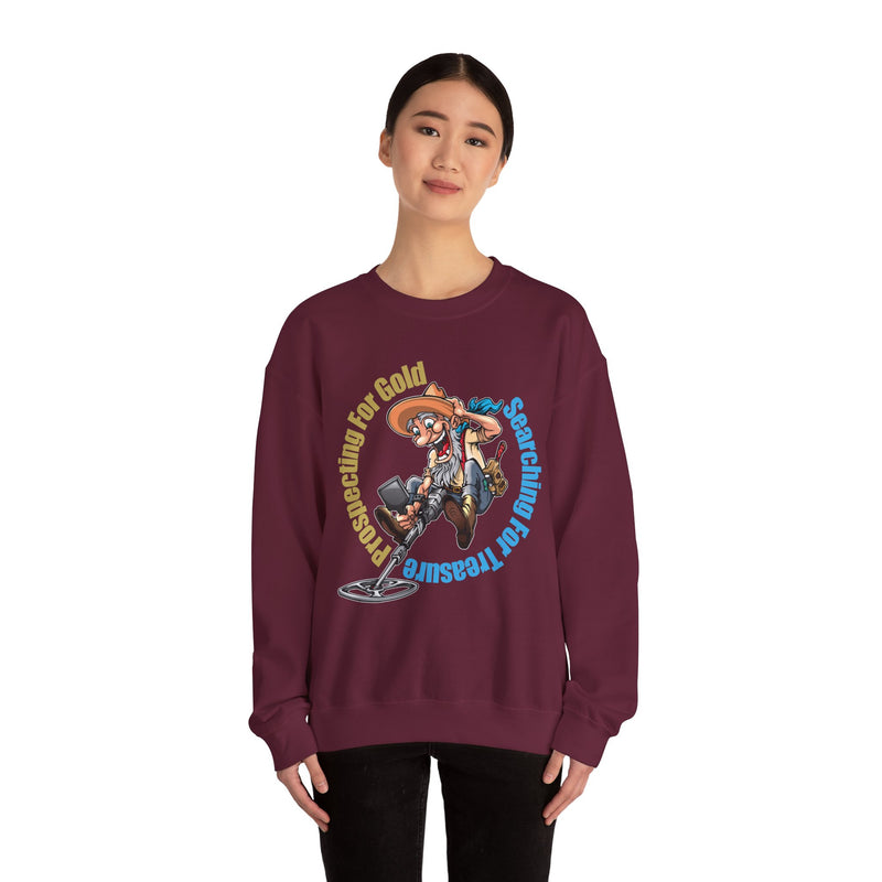 Heavy Blend Crewneck Sweatshirt - Prospector Graphic - "Prospecting for Gold Searching for Treasure" sku: 03