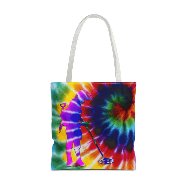 18X18" Abstact Tie-Dye with Female Detectorist design. 1 sided print. FREE SHIPPING