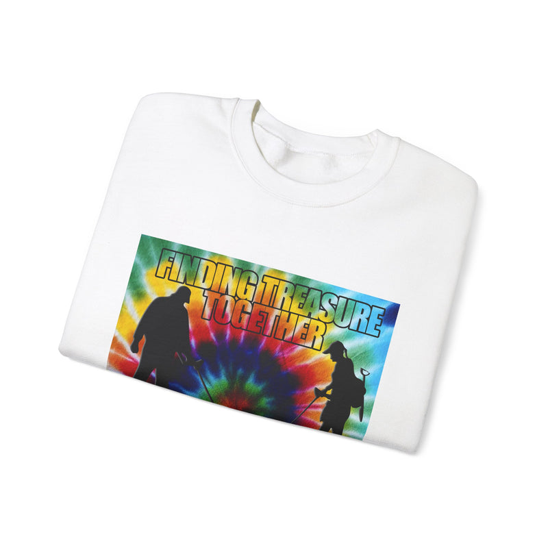 'Finding Treasure Together' Tie Dye, Heavy Blend Crewneck Sweatshirt - 1-sided print. S-XXXXX. sku 191