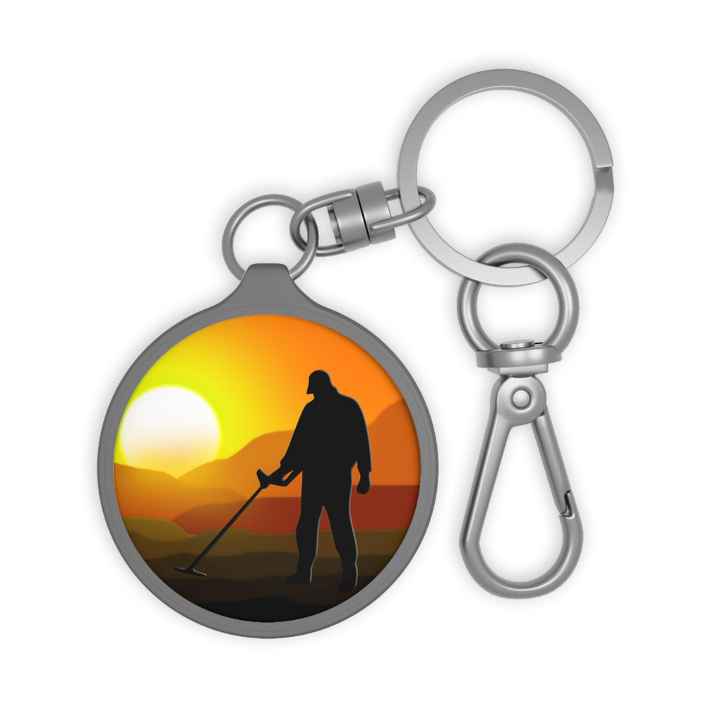 Keyring Tag - Sunset Male Detectorist Graphic - sku 214