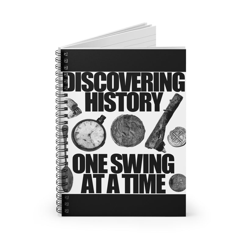 Spiral Notebook - Ruled, Relic Collection "Discovering History One Swing at a Time" 118 pages 6" X 8" FREE SHIPPING