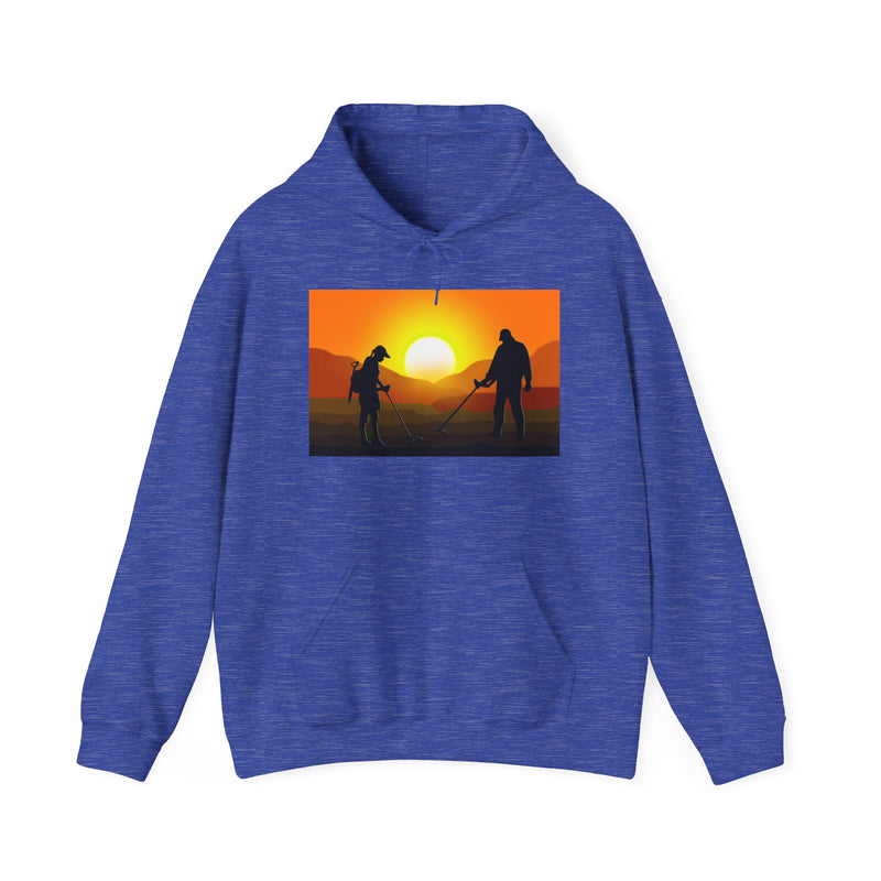 Sunset Detector Couple design on front, graphic coil on back, 2-Sided. Thick Weight Hoodie FREE SHIPPING