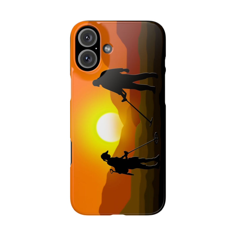 Slim iPhone Black Cases with SUNSET Detector Couple (iPhone 13-16 series) sku: 21