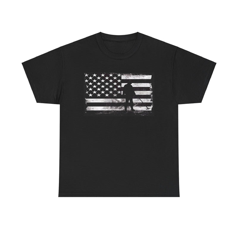 Graphic American Flag Detectorist Heavyweight T-Shirt. sku: 10