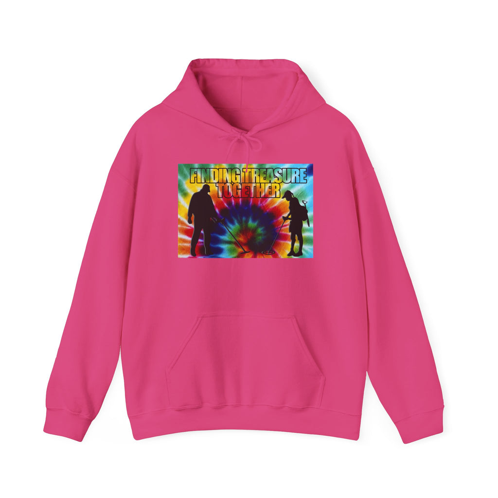 'Finding Treasure Together' Tie dye 2-Sided Metal Detecting Thick Weight Hoodie FREE SHIPPING