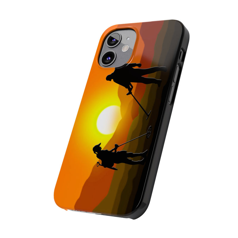 Slim iPhone Black Cases with SUNSET Detector Couple (iPhone 13-16 series) sku: 21