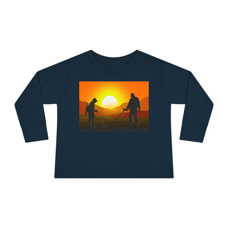 Toddler Long Sleeve Tee Sunset image with Detector Couple - sizes 2T - 5-6T  sku 125