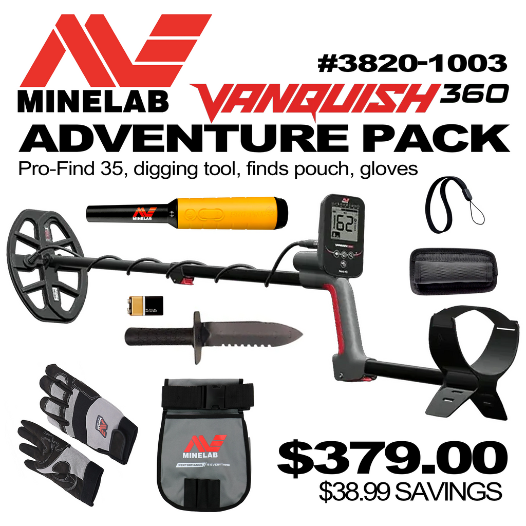 Minelab Vanquish 360 Metal Detector Pro-Find 35 & Adventure Pack #3820-1003