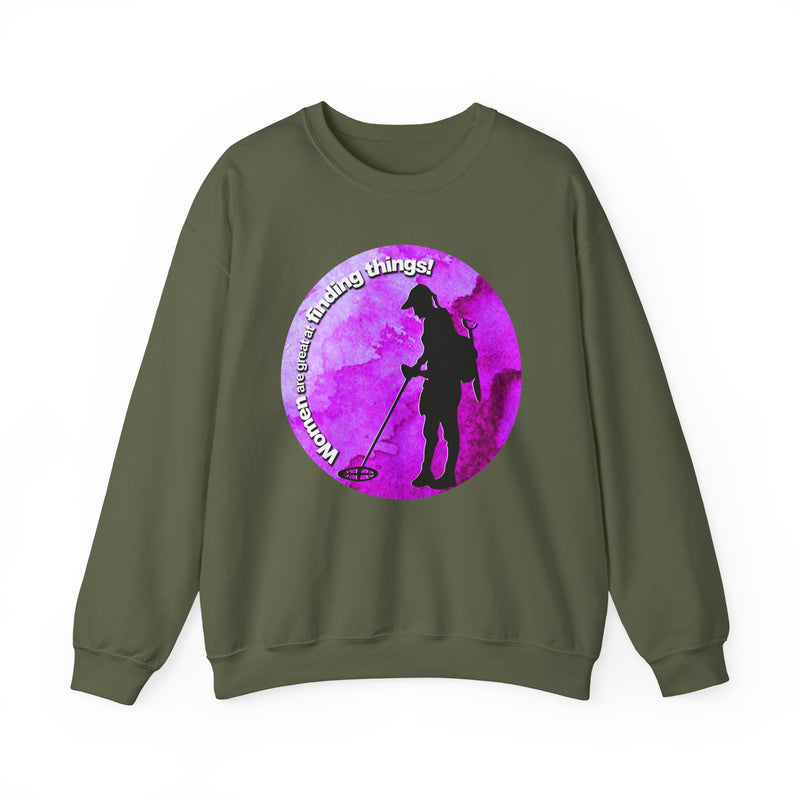 Woman's Heavy Blend Crewneck Sweatshirt "Woman are great at finding things" -  sku: 85