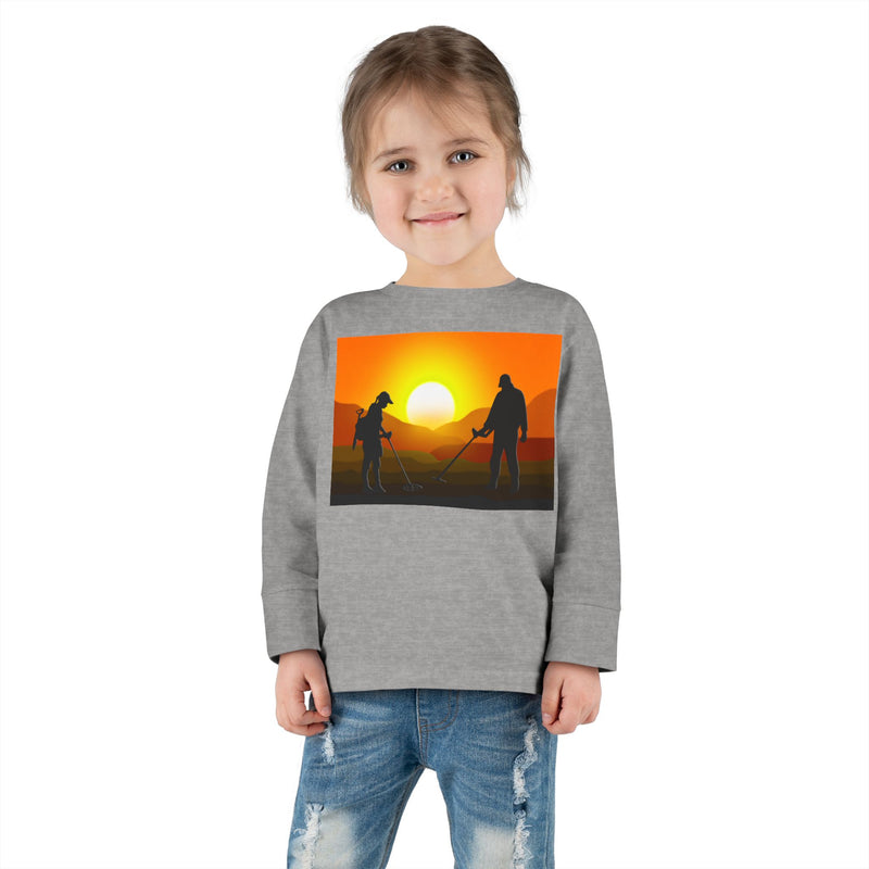 Toddler Long Sleeve Tee Sunset image with Detector Couple - sizes 2T - 5-6T  sku 125