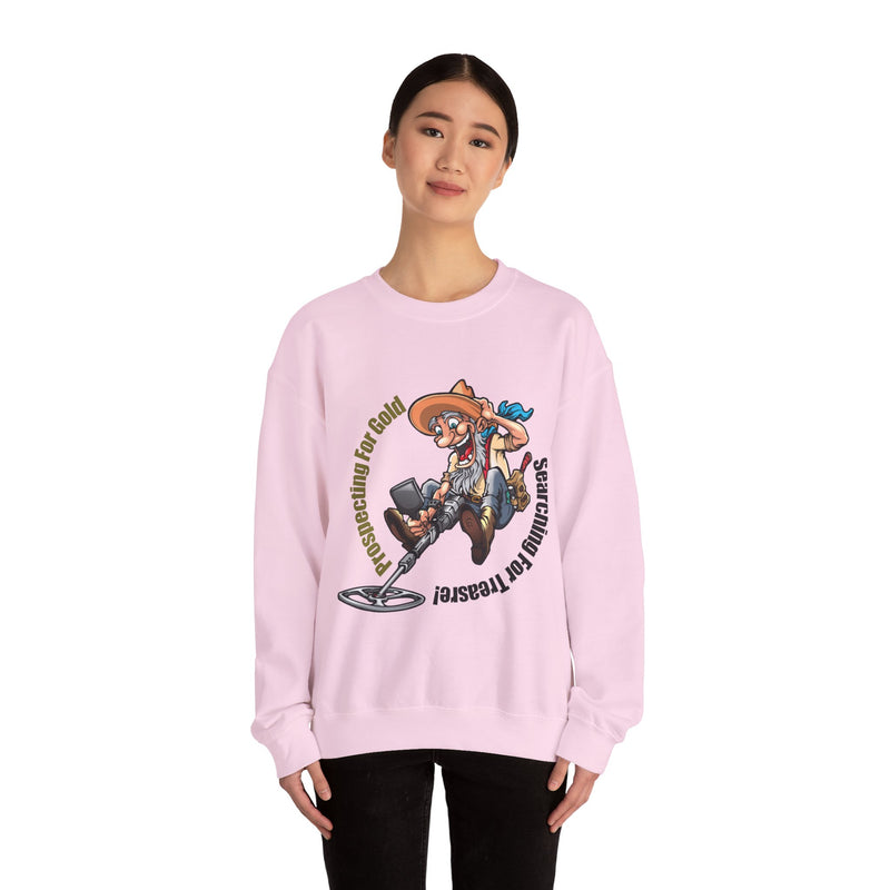 Heavy Blend Crewneck Sweatshirt - Prospector Graphic - "Prospecting for Gold Searching for Treasure" sku: 03