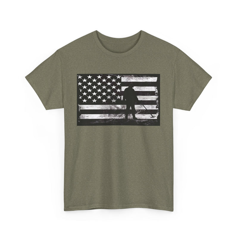 Graphic American Flag Detectorist Heavyweight T-Shirt. sku: 10