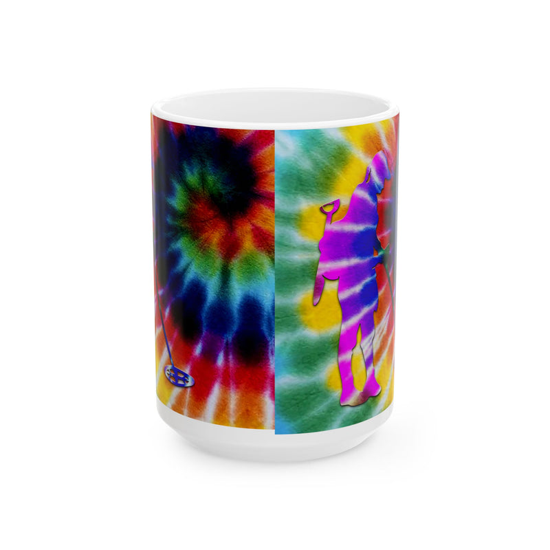 15 ounce Ceramic Mug - Abstract Tie-Dye Female Detectorist FREE SHIPPING