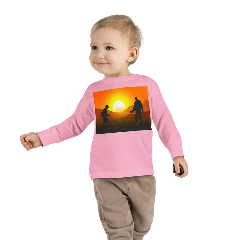 Toddler Long Sleeve Tee Sunset image with Detector Couple - sizes 2T - 5-6T  sku 125