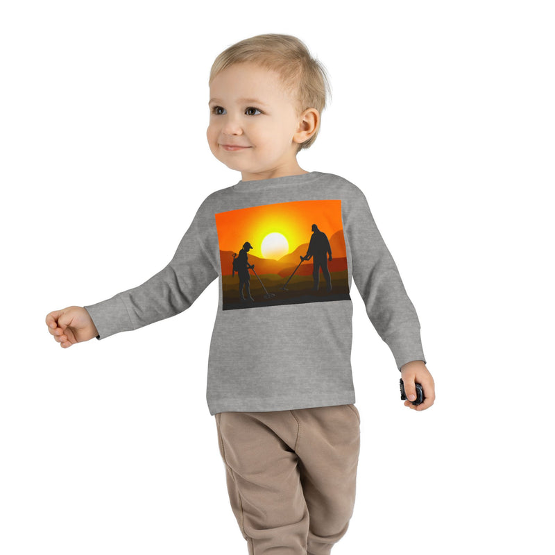 Toddler Long Sleeve Tee Sunset image with Detector Couple - sizes 2T - 5-6T  sku 125