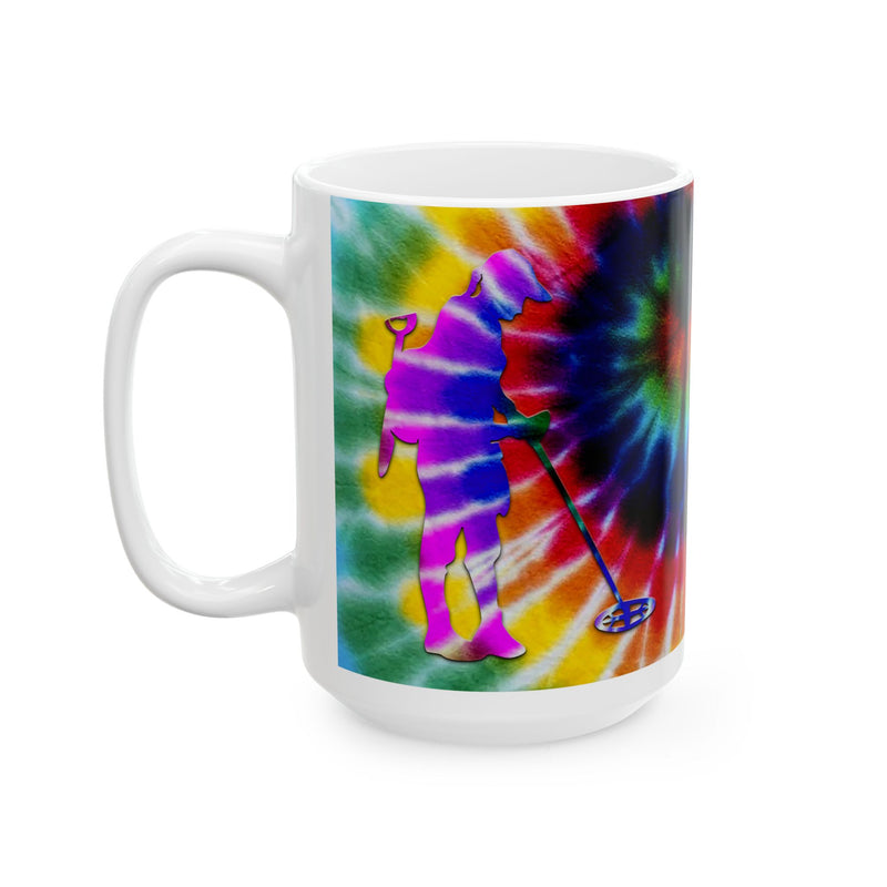 15 ounce Ceramic Mug - Abstract Tie-Dye Female Detectorist FREE SHIPPING