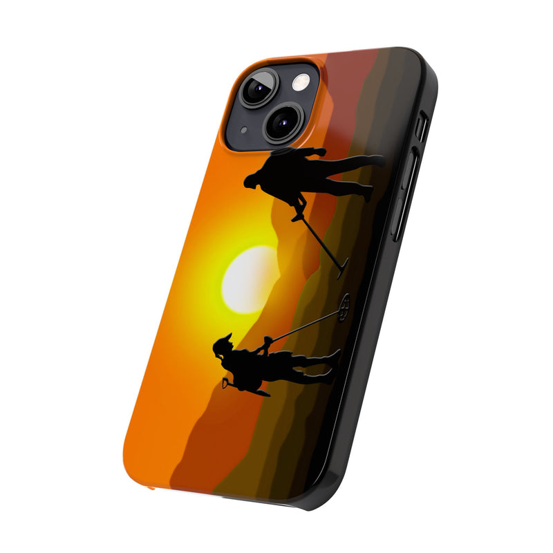 Slim iPhone Black Cases with SUNSET Detector Couple (iPhone 13-16 series) sku: 21