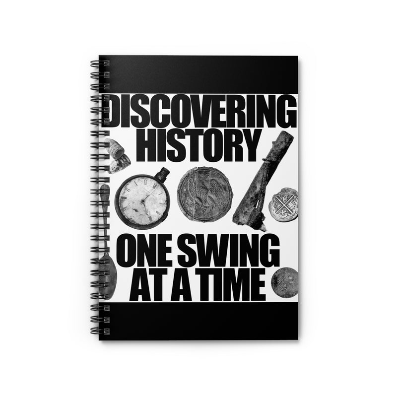 Spiral Notebook - Ruled, Relic Collection "Discovering History One Swing at a Time" 118 pages 6" X 8" FREE SHIPPING