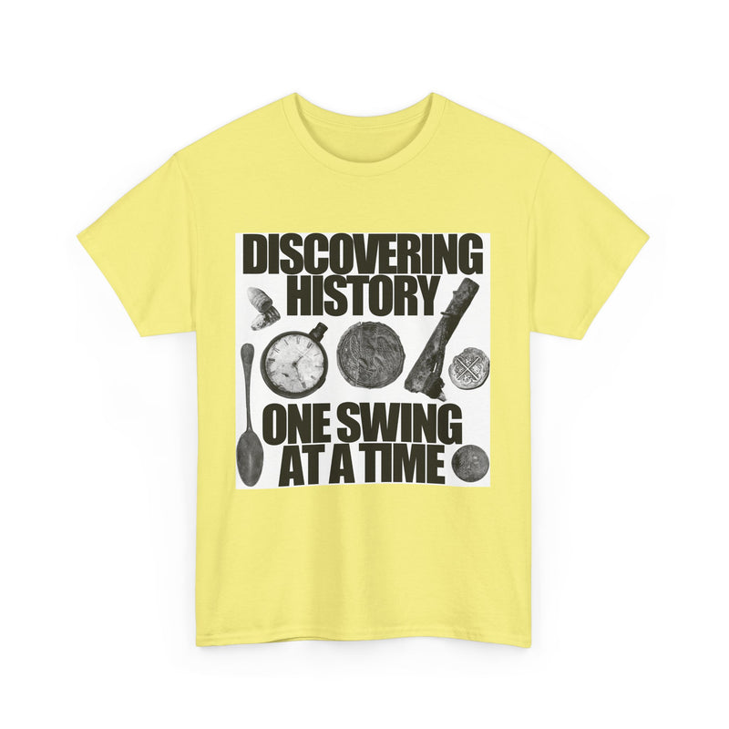 Monochrome Relic "Discovering History One Swing at a Time" design. Heavy weight cotton T-Shirt. FREE SHIPPING