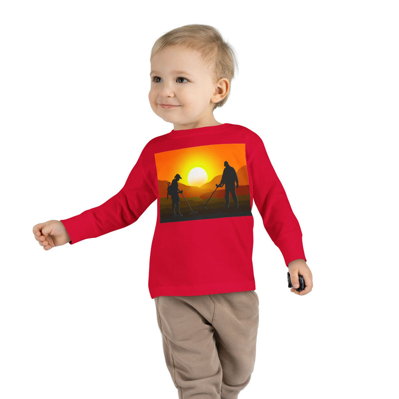 Toddler Long Sleeve Tee Sunset image with Detector Couple - sizes 2T - 5-6T  sku 125